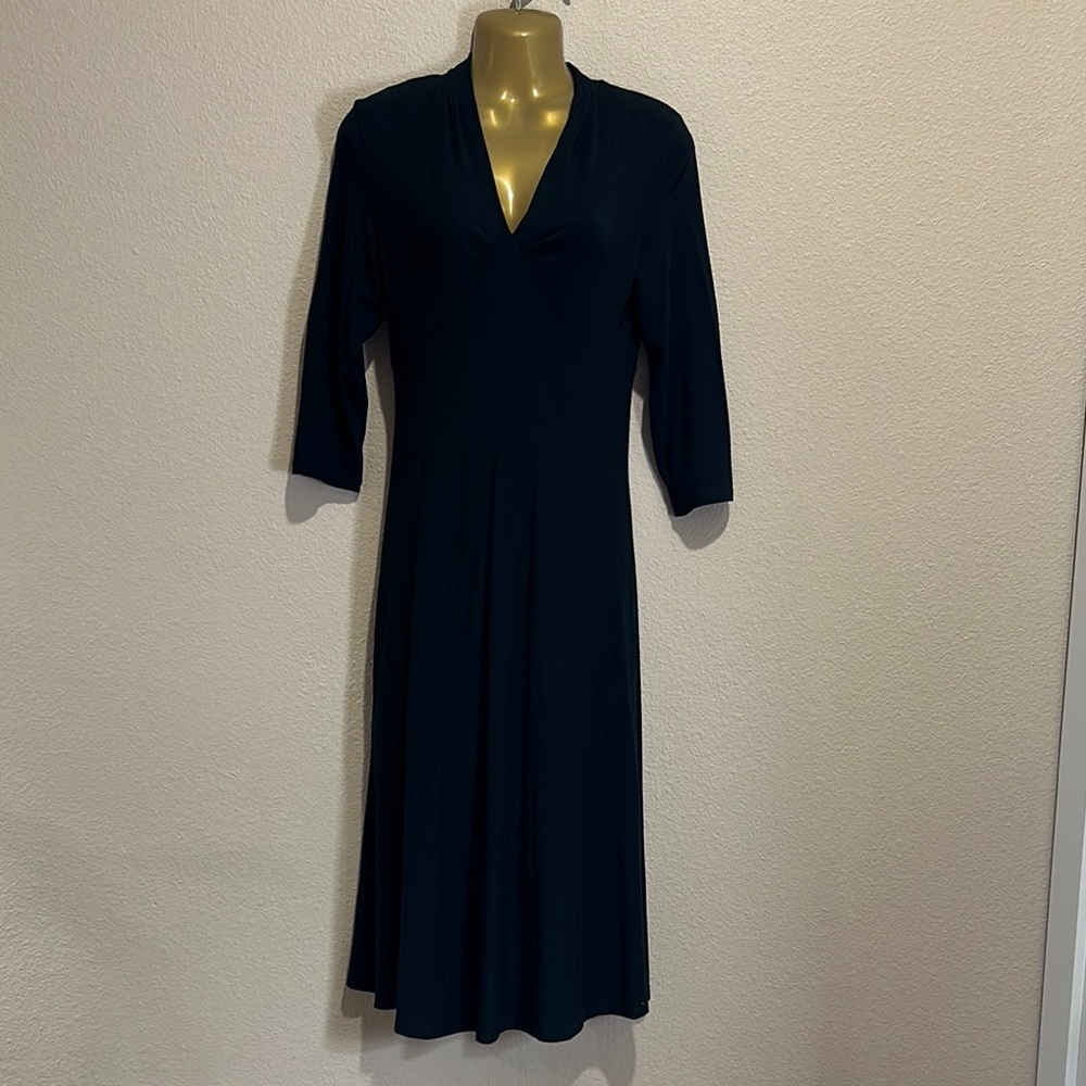 INC International Concepts V-Neck 3/4 Sleeve Modal Knit Midi Dress, Size M